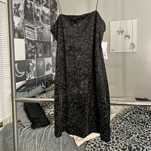 satin velvet cheetah print mini dress